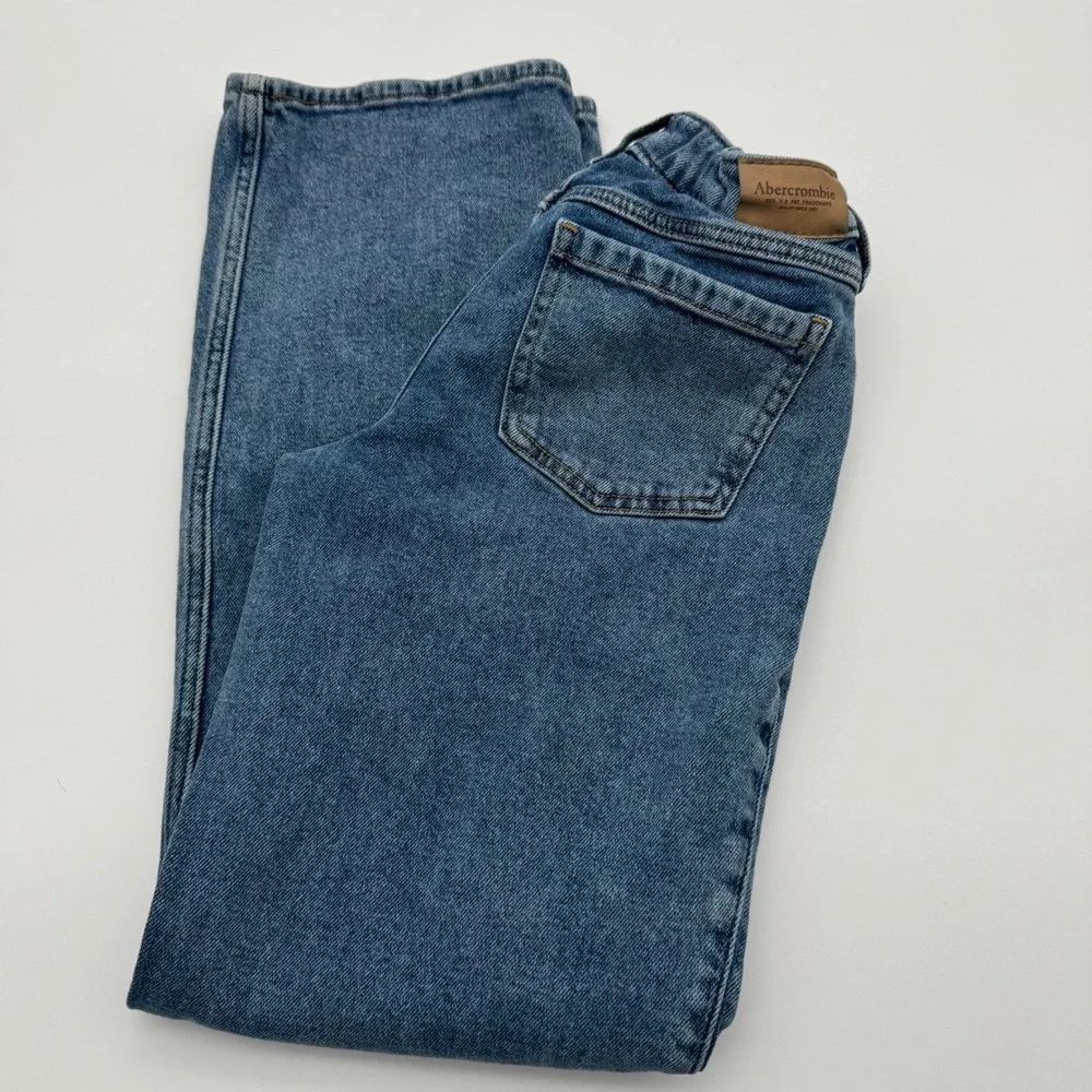 Abercrombie Kids Low Rise Baggy Jeans Medium Wash Blue‎ Denim Size 13/14 Regular